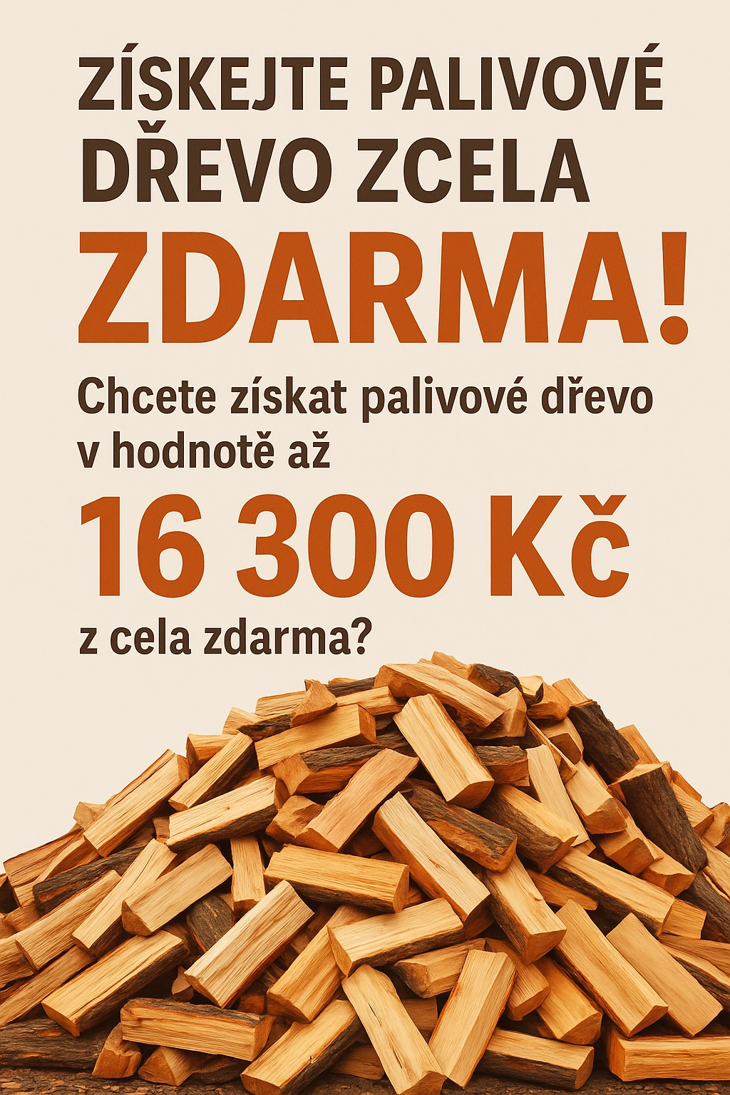 Soutěžní leták – palivové dřevo